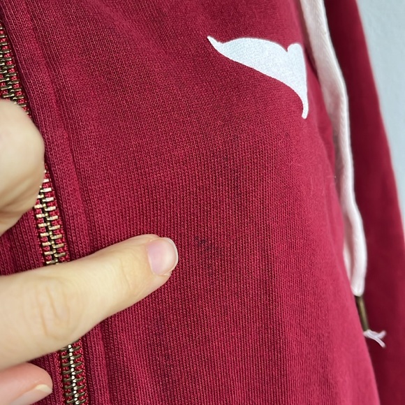 100% Organic Cotton Sandcloud Red Zippered Hoodie Jacket size large - Picture 7 of 9